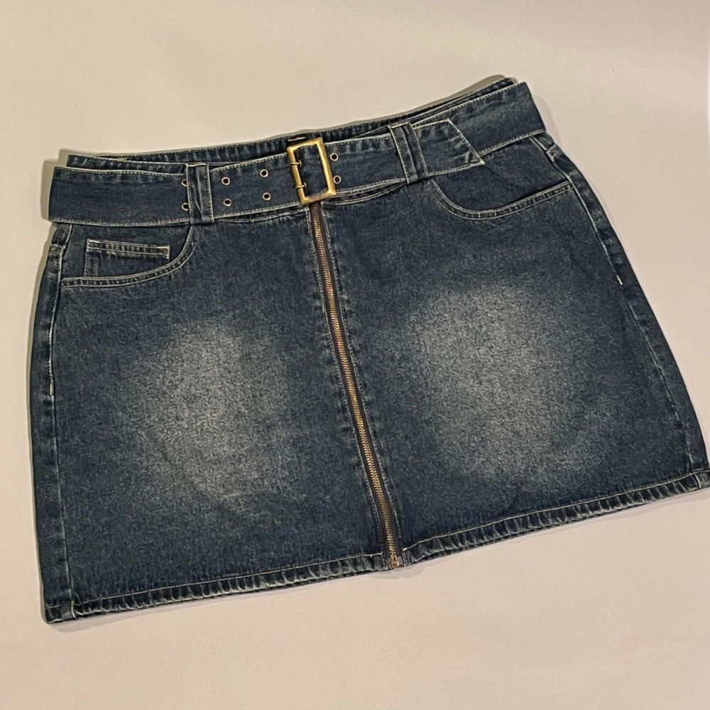 Cider Denim Skirt w/ Belt 1X **NWT**
